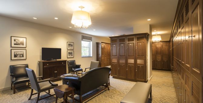 Interior of golf course clubhouse