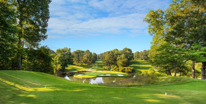 Panoramic view of Gold Course at Colonial Williamsburg, VA
